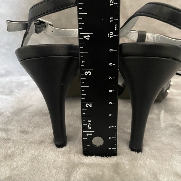 David Tate Valencia Black Kid Studded Black Slingback Leather Pumps Heels Size 9 - Picture 11 of 11
